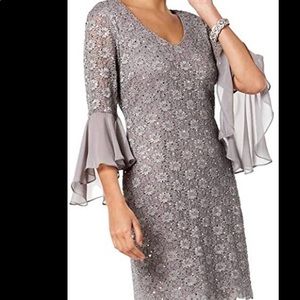 Connected Apparel Beige and Sequin Dress
